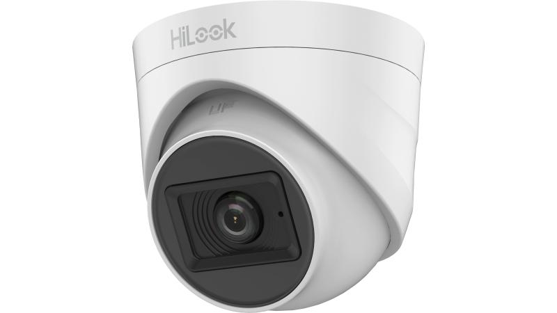 Cámara Turret Hikvision HiLook THC-T120-PS 1080p con Audio y Visión Nocturna