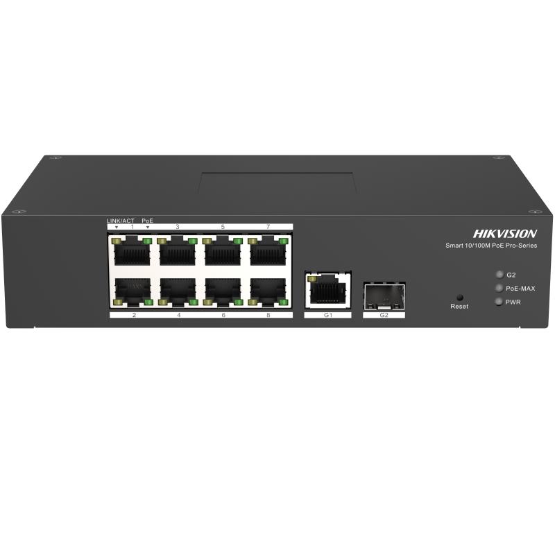 Switch Industrial Hikvision DS-3T1310P-SI/HS 8 PoE + Fibra -30°C a 65°C