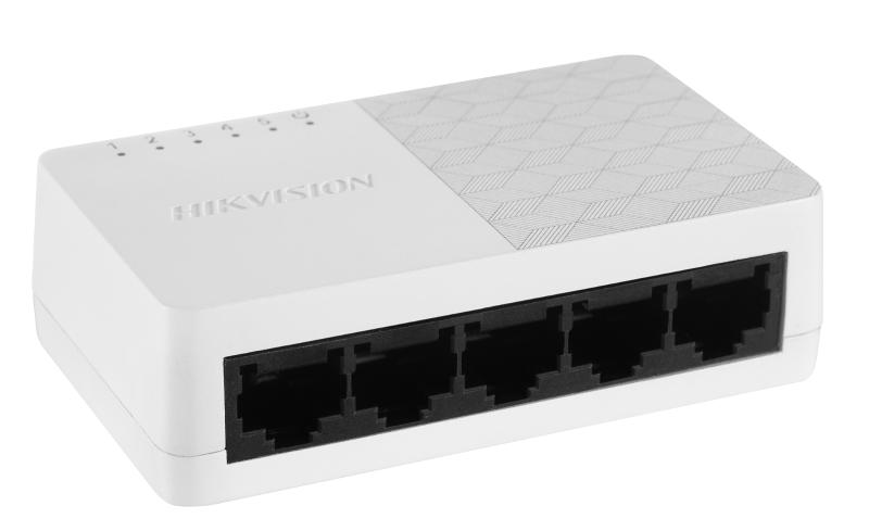Switch Ethernet Hikvision DS-3E0105D-O de 5 Puertos Fast Ethernet