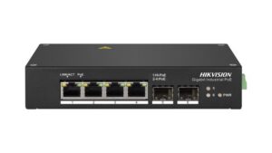 Switch Industrial PoE Hikvision DS-3T0506HP | 4 Puertos Gigabit + 2 SFP
