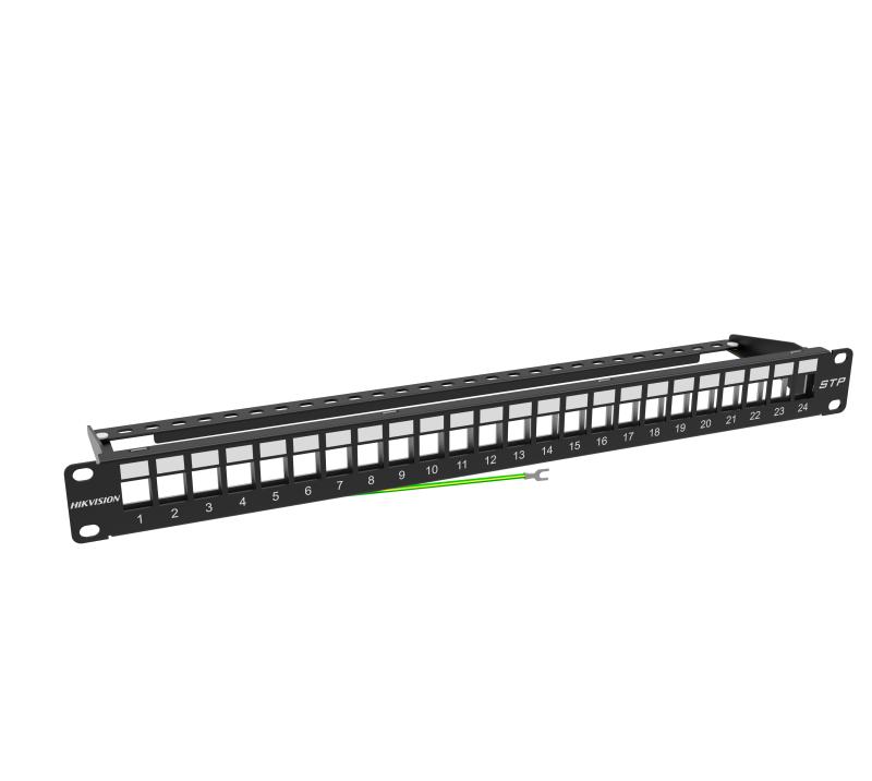 Panel de Parcheo Hikvision 24 Puertos 1U Rack 19″ DS-1CP0P24-1U