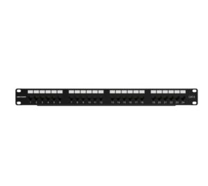 Patch Panel Hikvision 24 Puertos Cat6 1U – DS-1CP6U24-1U Rack 19″