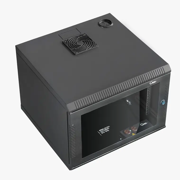 Rack de Pared Quest GC-2048 9U Puerta de Vidrio Negro