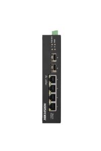 Switch Industrial Hi-PoE 4 Puertos Gigabit con Fibra Hikvision DS-3T0506HP-E/HS