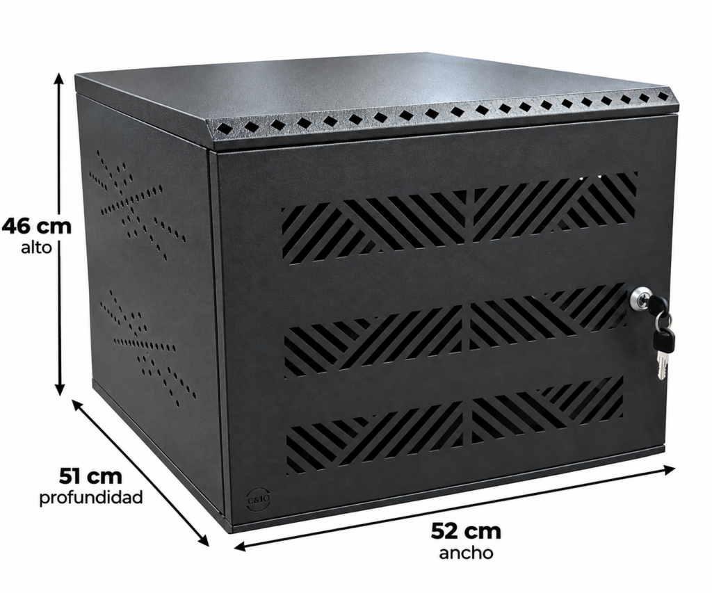 Rack Especial 9UR Negro 46x52x51cm - Gabinete de Piso