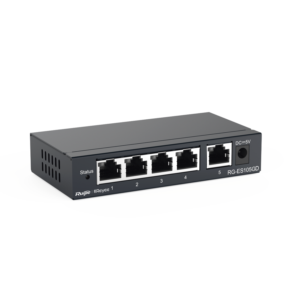 Switch Gigabit 5 Puertos Ruijie RG-ES105GD – Unmanaged Plug and Play