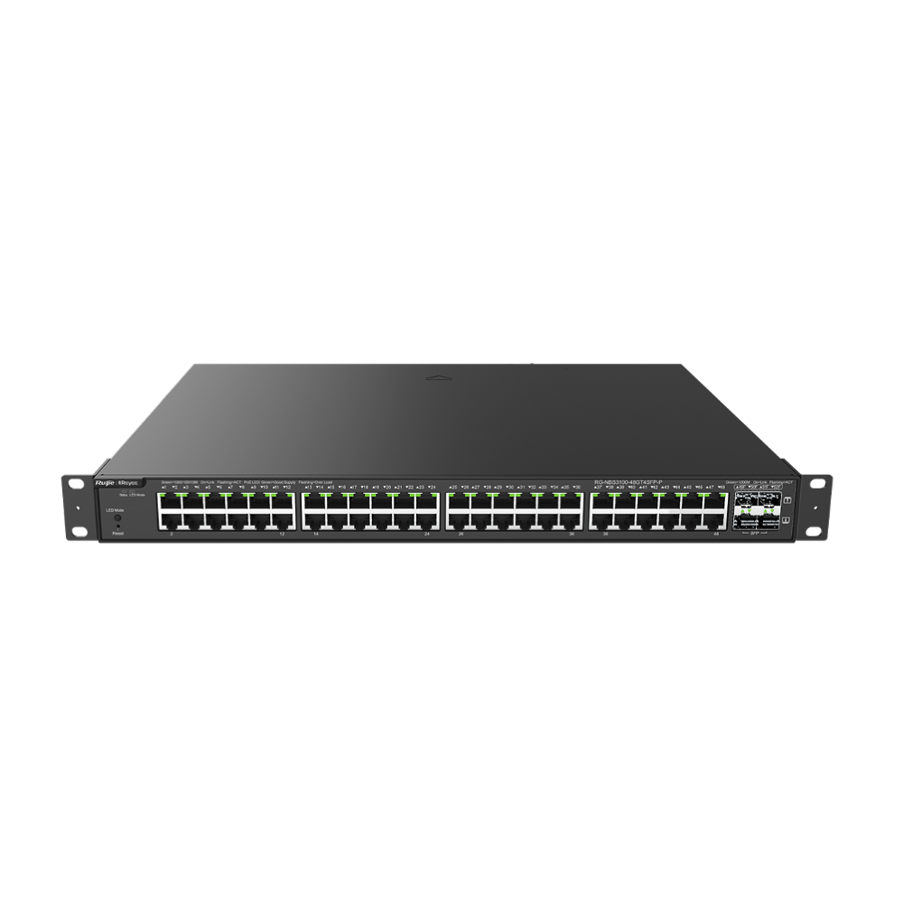 Switch Ruijie 48 Puertos Gigabit PoE+ Cloud Managed RG-NBS3100-48GT4SFP-P