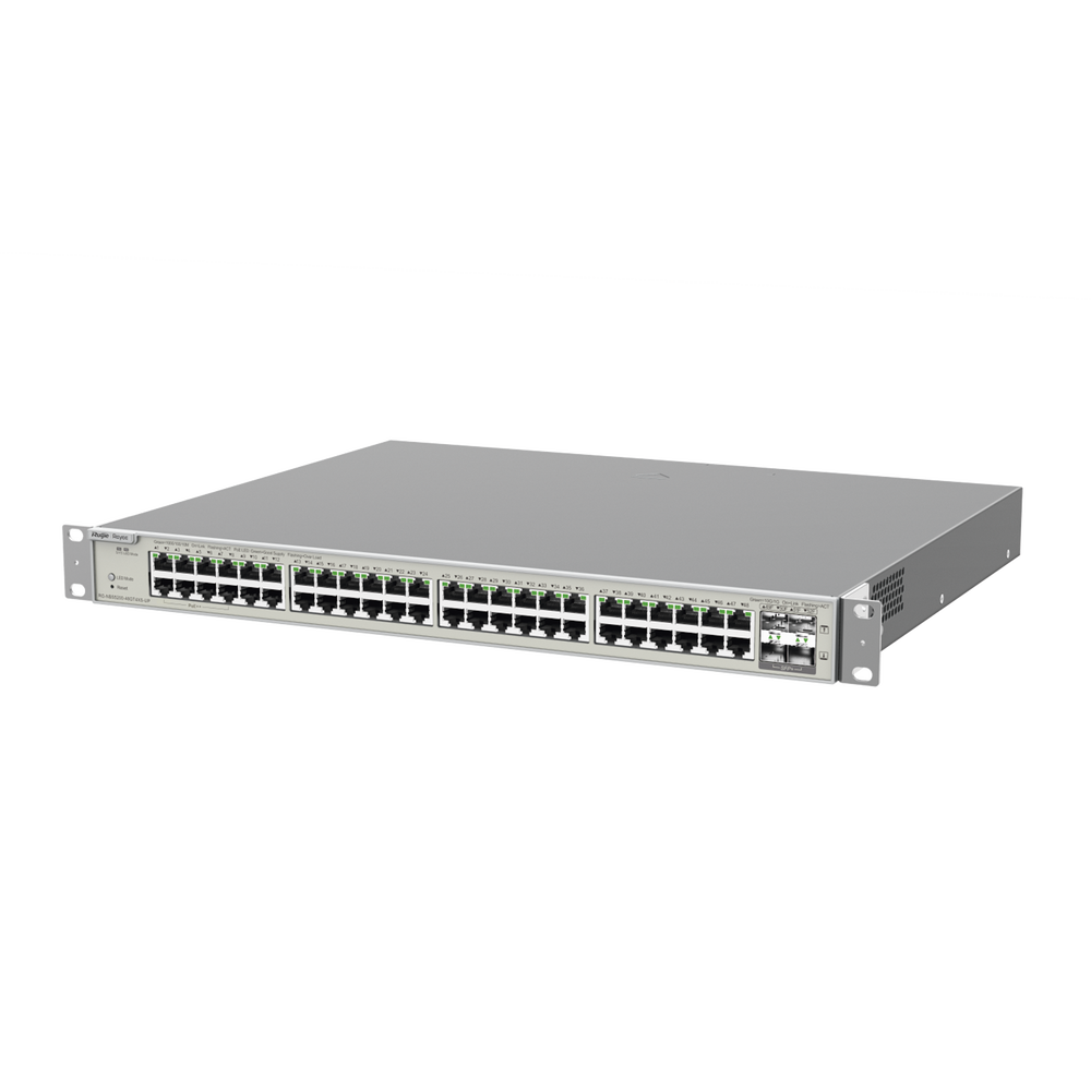 Switch Layer 3 PoE 48 Puertos Gigabit + 4 SFP+ 10G | Ruijie RG-NBS5200-48GT4XS-UP