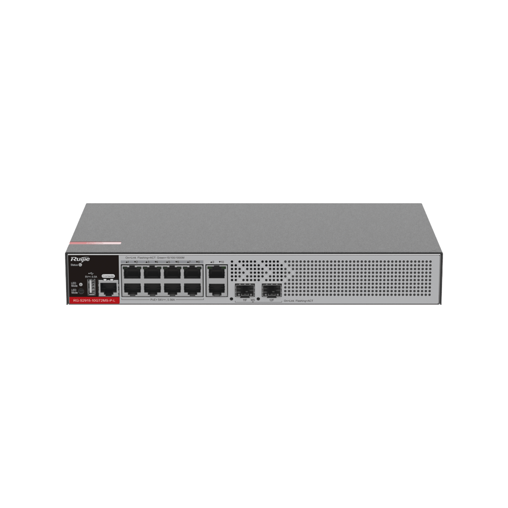 Switch Ruijie RG-S2915-10GT2MS-P-L 48 Puertos Gigabit + 4 SFP 2.5G Layer 2+