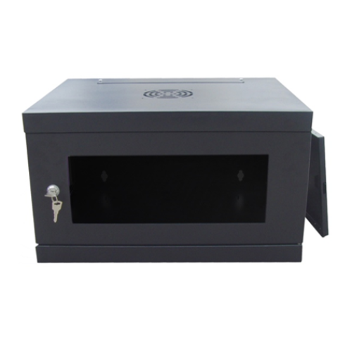 Rack de Pared 5UR Negro con Puerta de Vidrio 30x55x40cm – Portal B2B Fenix