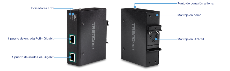TRENDnet TPE-E100 – Extensor Gigabit PoE+ Industrial