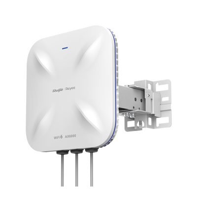 Punto de acceso Wi-Fi 6 direccional para exterior, IP 68, doble banda 4×4, 5.95 Gbps, puerto SFP de 2.5GE ideal para fibra óptica, hasta 512 usuarios, protección hasta 4 kV y protección contra erosión eólica, reyee mesh