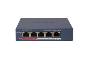 Switch PoE+ Monitoreable Hikvision DS-3E1105P-EI/M/V2 4 Puertos 10/100 Mbps 60 W