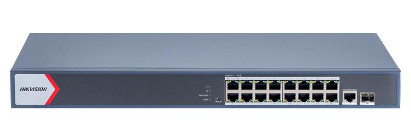 Switch Gigabit PoE+ Monitoreable Hikvision DS-3E1518P-EI/M 16 Puertos + SFP 130 W