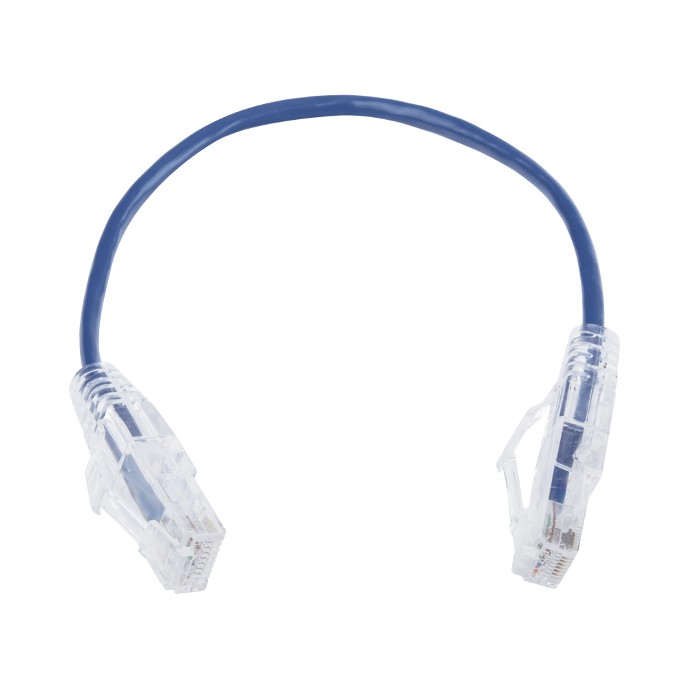Cable de Parcheo Slim UTP CAT6 30 cm Azul 28 AWG Diámetro Reducido